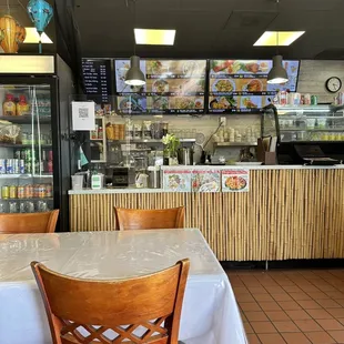 Inside front counter