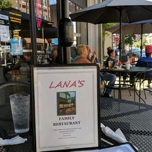 a menu on a table