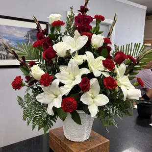 Alter arrangement, various uses....funeral, business grand opening, church alter, entry table