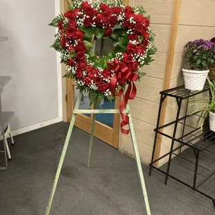 Open heart with red roses