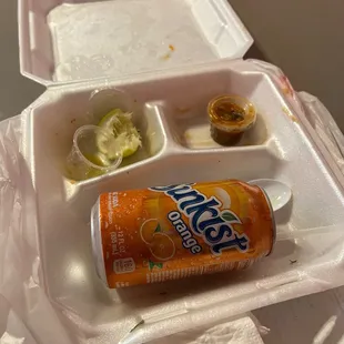 I had 3 tacos, beans and rice!