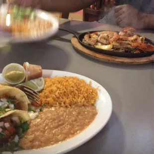 a plate of mexican food