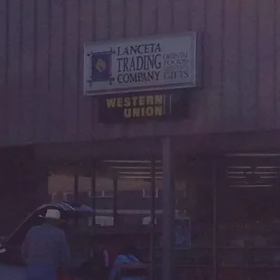 a car parked in front of a store