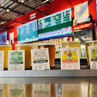 a row of drinks