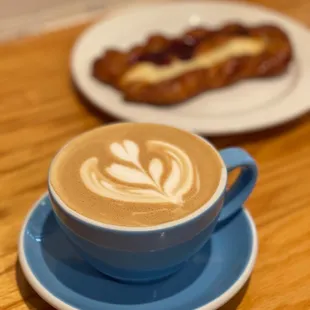 Raspberry Cheese Danish &amp; Carmelvanilla latte.