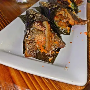 Salmon Skin Handrolls
