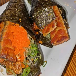 Salmon Skin Handrolls