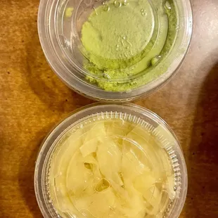 Condiments (wasabi and ginger)