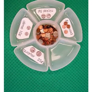 Currently sorting money while learning about the supermarket and community helpers.