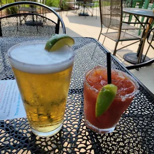 two drinks on a table