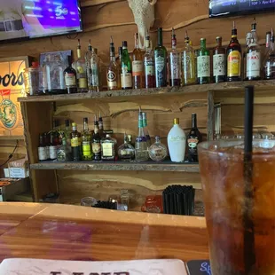 a drink on the bar