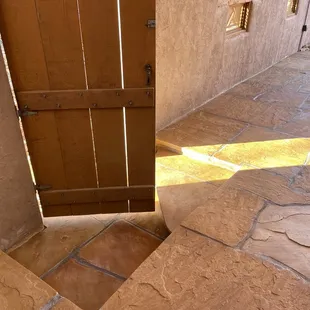 Flagstone at courtyard step down