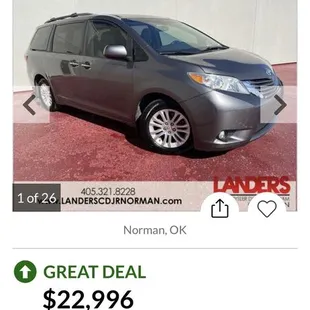 False advertising it's NOT a LIMITED sienna