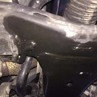 Oil on the frame where the motor mounts