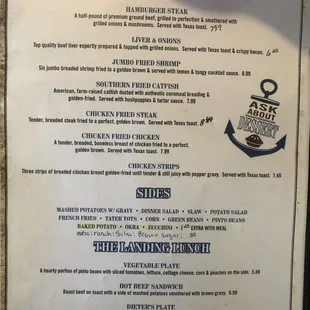 the menu for the dining