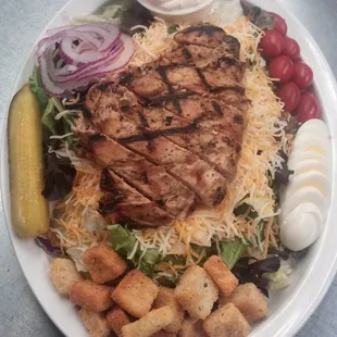 Grilled chicken salad. Grilled fresh upon order.