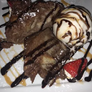 Choc bread pudding