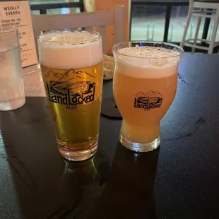 Paddle Whacker Koelsch (L) &amp; Grenade Jumper New England Pale Ale (R)