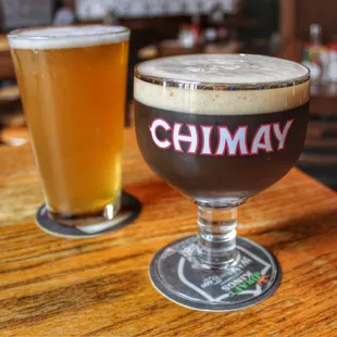 Spotted Cow and Belgian Trappist Monk Chimay Beer