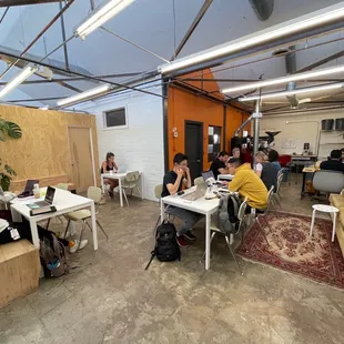 a group of people working on laptops