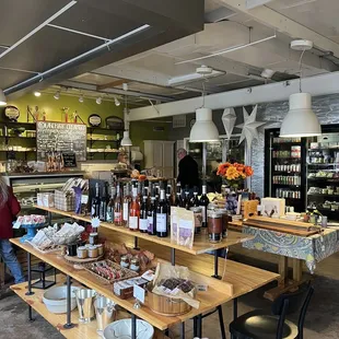 a counter with a variety of items