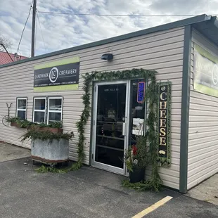 the front of the building