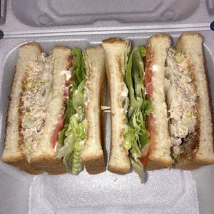 Tuna Club Sandwich w/bacon (delicious!)