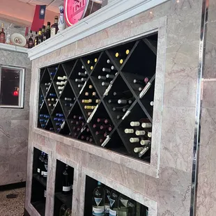 a display of bottles of wine