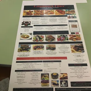 dinner menu