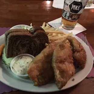 Fried Haddock with fries and slaw.