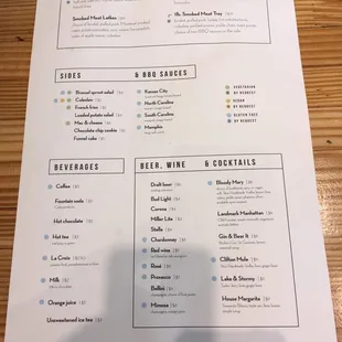menu
