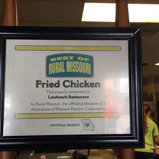 a sign for fried chicken