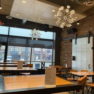 Inside on a snowy cold day.