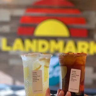 Sparkling Honey Yuzu Lemon and White Peach Oolong tea