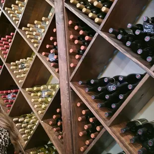 Wall of wine.