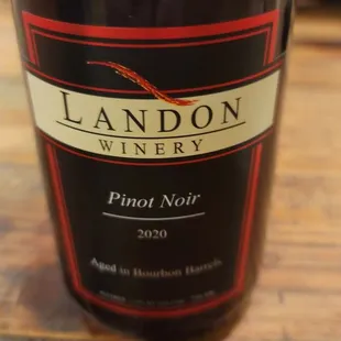 Bottle of Pinot Nior.