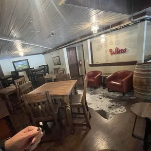 Upstairs room, can be reserved for a fee and requires a minimum tab.