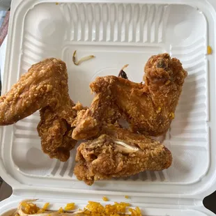 fried chicken and rice