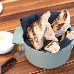 bread service with smoked butter
