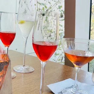 Spherified Boulevardier drink.