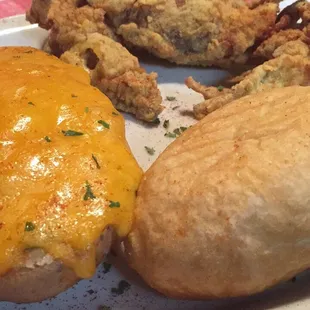 soft crab, stuffed baked potato.