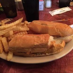 a sandwich and fries