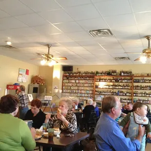 people eating at tables