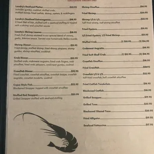 the menu