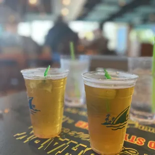 two cups of beer