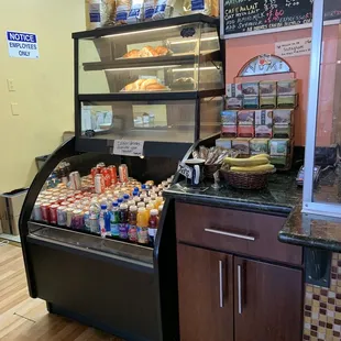 Available pastries and drinks