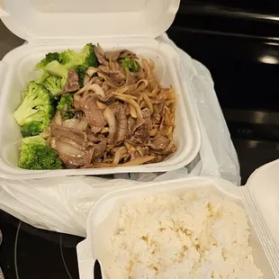 Lemongrass beef, medium spicy.