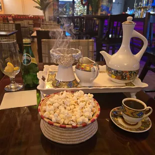 Traditional Ethiopian coffee  ceremony served!