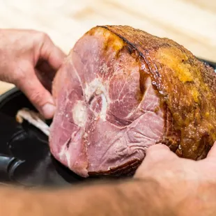 a ham on a plate