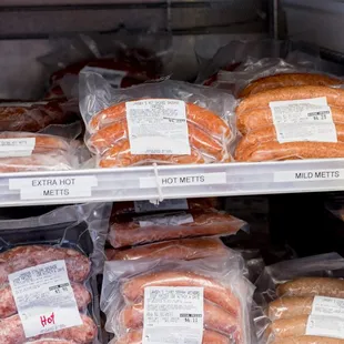 a variety of sausages
